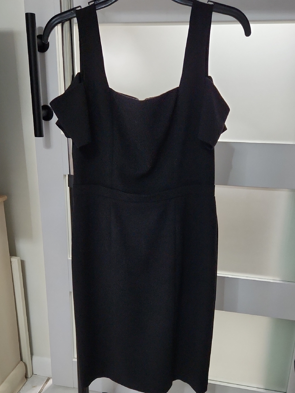 BCBGMaxAzria Black Midi Dress with Wide Straps